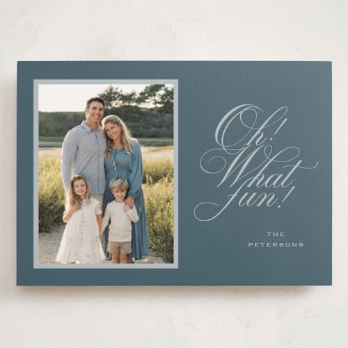 This is a bluebird holiday photo cards with standard by Erin Hodges called family traditions printing on signature in grand