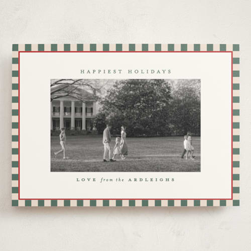 This is a spruce holiday photo cards with standard by Kristie Kern called the charleston printing on signature in grand