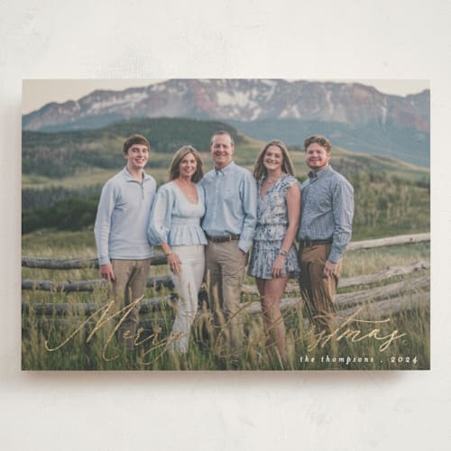 This is a winter foil stamped holiday cards with foil pressed by Morgan Kendall called modern traditionalist printing on signature in grand