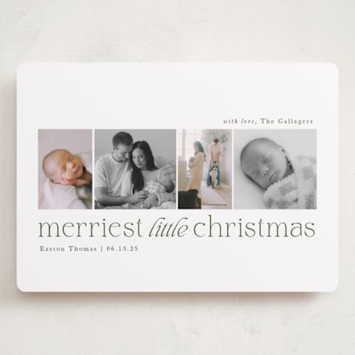 This is a forest babys first christmas with standard by Sarah Brown called little merriest printing on recycled smooth signature in grand