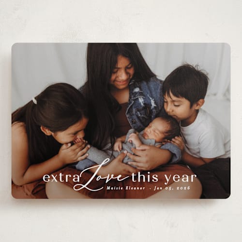 This is a cotton babys first christmas with standard by Angela Thompson called new year baby printing on recycled smooth signature in grand