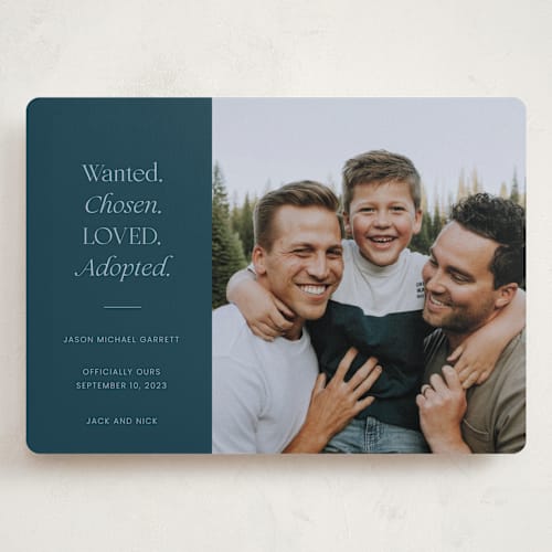 This is a jade grand birth announcements with standard by That Girl Press called favorite things printing on recycled smooth signature in grand