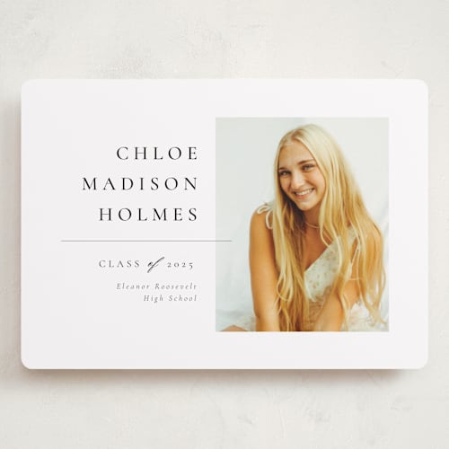 This is a snow graduation announcements with standard by Meggy Masters called divided printing on recycled smooth signature in grand