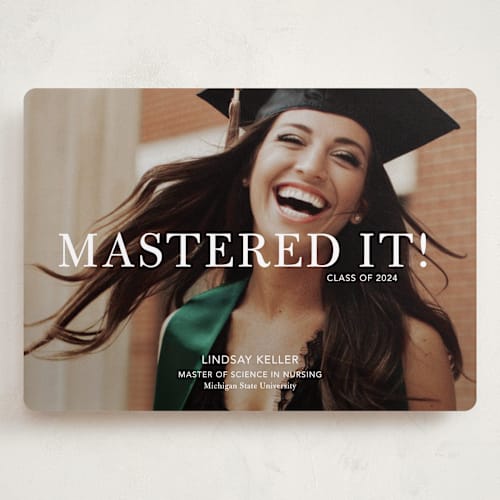 This is a snow graduation announcements with standard by Stacie Stankos called mastered it printing on recycled smooth signature in grand