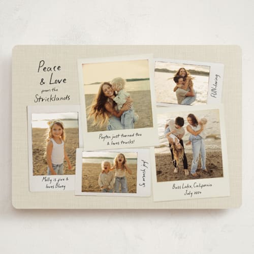 This is a linen holiday photo cards with standard by Kamala Nahas called insta joy printing on recycled smooth signature in grand