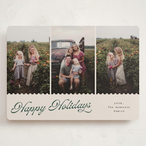 This is a pudding holiday photo cards with standard by Cass Loh called jagged edge printing on recycled smooth signature in grand