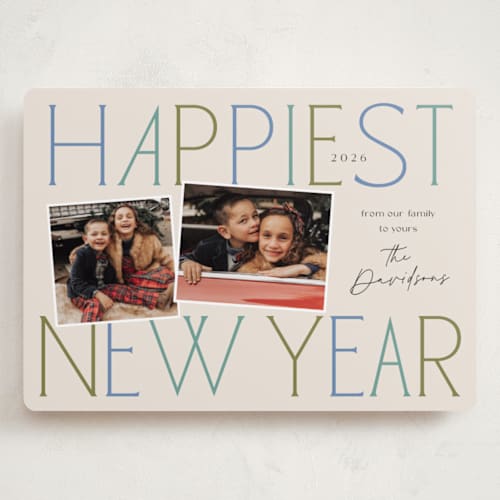 This is a frosting holiday photo cards with standard by Laura Hankins called grand greetings printing on recycled smooth signature in grand