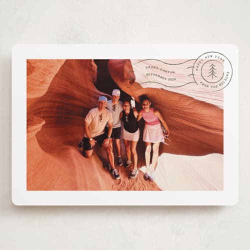 This is a moss holiday photo cards with standard by Amy Payne called vacation postcard printing on recycled smooth signature in grand