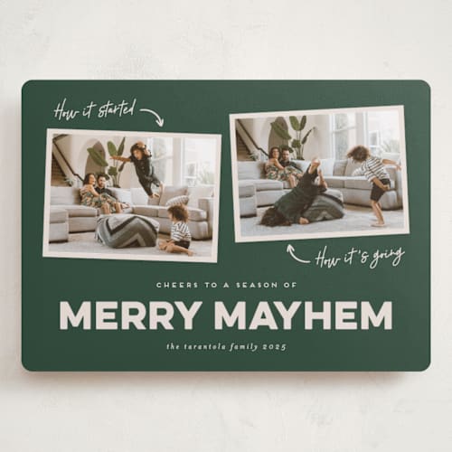 This is a juniper holiday photo cards with standard by Erica Krystek called unfiltered joy printing on recycled smooth signature in grand