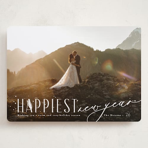 This is a frost holiday photo cards with standard by Anastasia Makarova called so merrier together printing on recycled smooth signature in grand