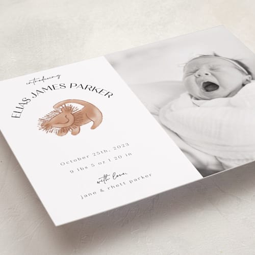 This is a desert petite birth announcements with standard by Maja Cunningham called disney the little lion king printing on recycled smooth signature in petite