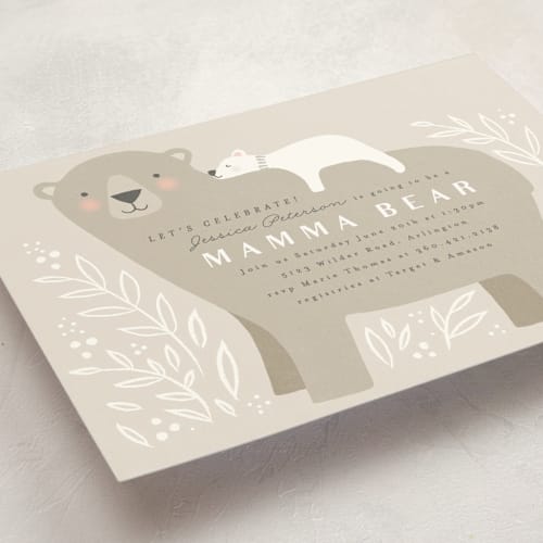 This is a cashmere baby shower postcards with standard by Karidy Walker called mama bear printing on signature in postcard