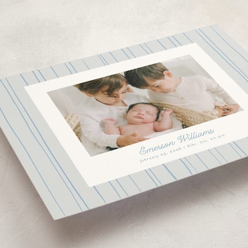 This is a sky birth announcement postcards with standard by Tamara Hilje called rayitas printing on signature in postcard