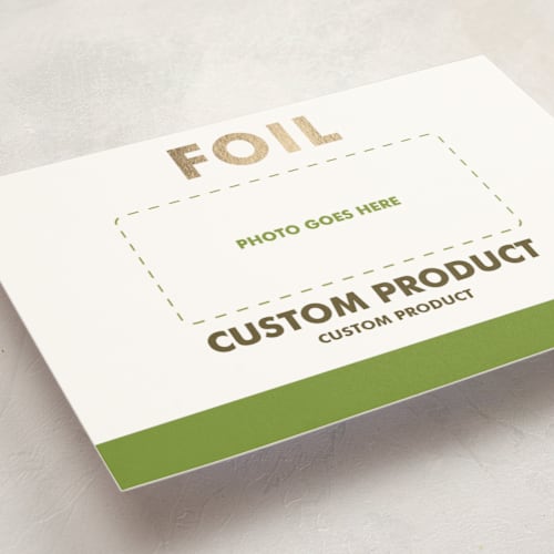 This is a gold christmas postcards with foil pressed by Minted called landscape custom printing on signature in postcard