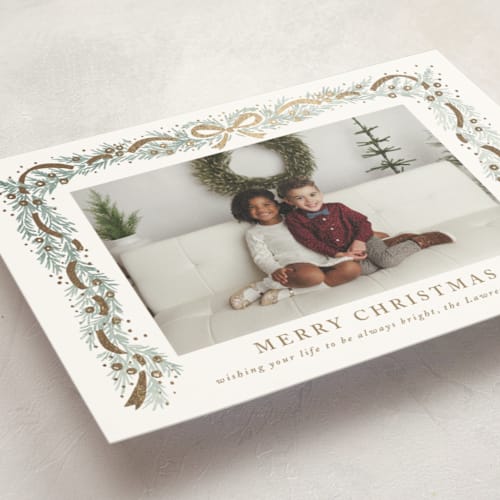 This is a snowflake christmas postcards with foil pressed by Petra Kern called timeless printing on signature in postcard