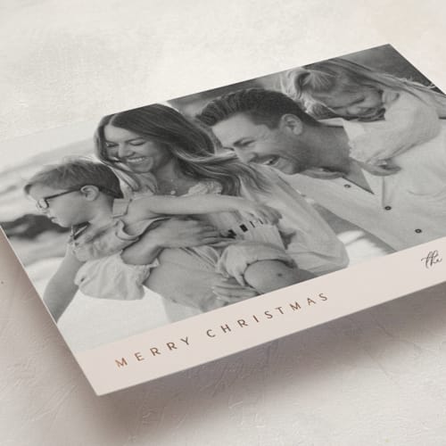 This is a smoke christmas postcards with foil pressed by Nicole Walsh called minimal edge printing on signature in postcard