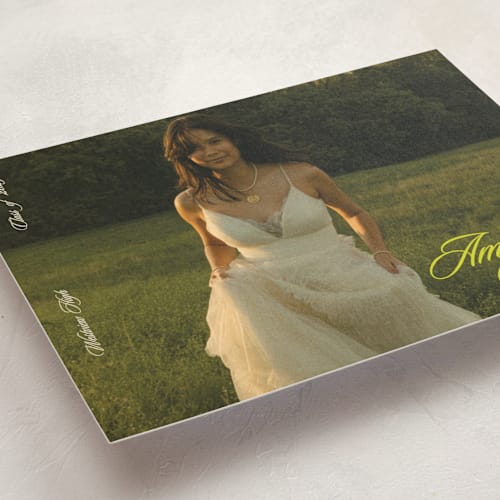 This is a citron graduation announcements with standard by Cleghorn Creative called classic pop printing on signature in petite