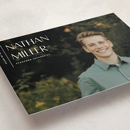 This is a chalk graduation announcements with standard by Anupama called editorial modern printing on signature in petite