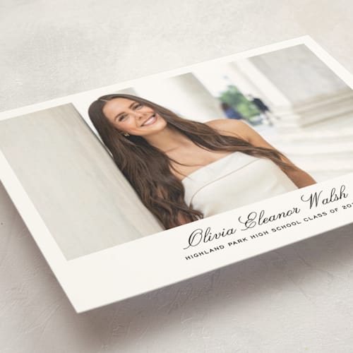 This is a ink graduation announcements with standard by Megan Davis called cecilie printing on signature in petite