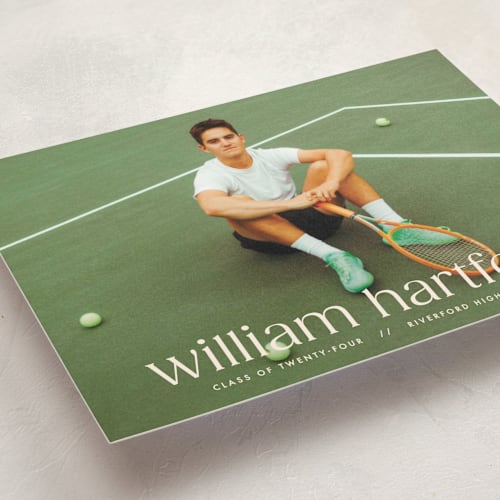 This is a silk graduation announcements with standard by Ellen Schlegelmilch called hartford printing on signature in petite