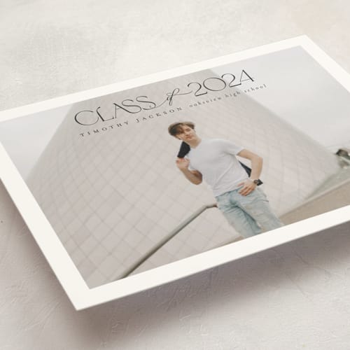 This is a charcoal graduation announcements with standard by Nicole Walsh called class printing on signature in petite