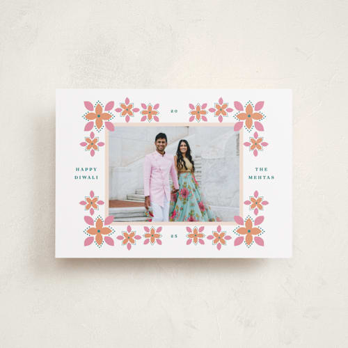 This is a carnation diwali cards with standard by Kanika Mathur called diwali designs printing on recycled smooth signature in petite