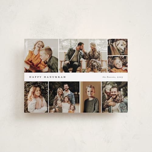 This is a cotton hanukkah cards with standard by Stacey Meacham called many memories printing on recycled smooth signature in petite