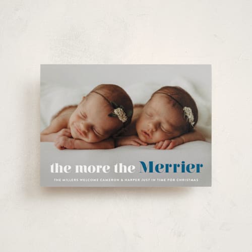 This is a night sky babys first christmas with standard by Liz Conley called a merry addition printing on recycled smooth signature in petite