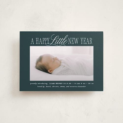 This is a frost babys first christmas with standard by Brooke Chandler called littlest christmas printing on recycled smooth signature in petite