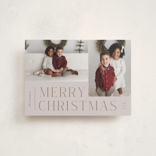 This is a sandstone petite holiday cards with standard by Pixel and Hank called pair printing on recycled smooth signature in petite