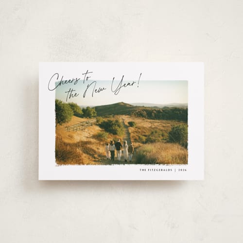 This is a coal petite holiday cards with standard by Jackie Crawford called painterly frame printing on recycled smooth signature in petite