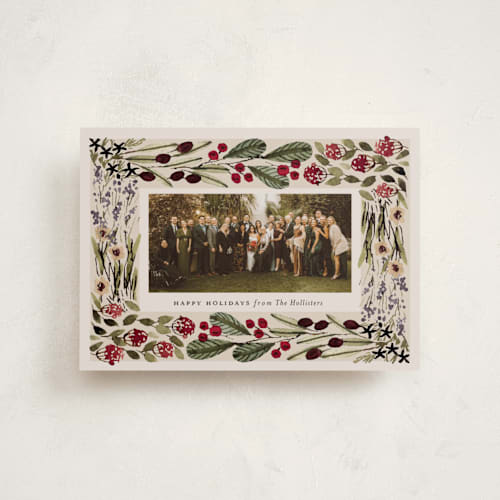 This is a putty petite holiday cards with standard by Meagan Christensen called abundance printing on recycled smooth signature in petite