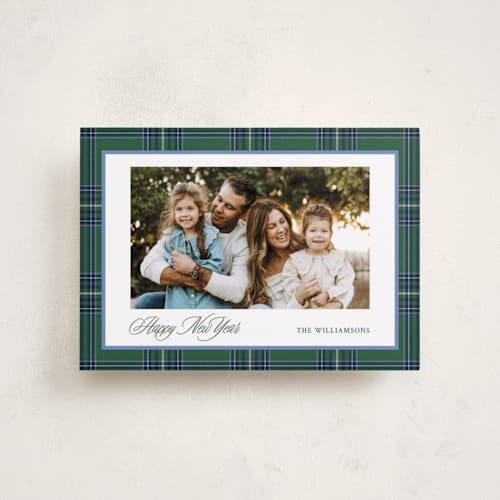 This is a evergreen petite holiday cards with standard by Cindy Reynolds called navy baby printing on recycled smooth signature in petite