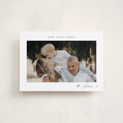 This is a cloud petite holiday cards with standard by Nicole Walsh called merry & blessed printing on recycled smooth signature in petite