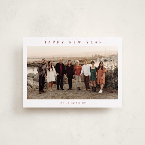 This is a berry petite holiday cards with standard by Stacey Meacham called simple joy printing on recycled smooth signature in petite