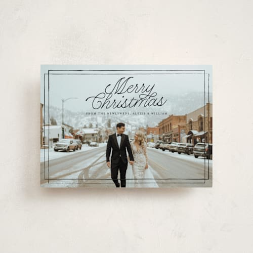 This is a ink petite holiday cards with standard by Anna Elder called a classic christmas printing on recycled smooth signature in petite