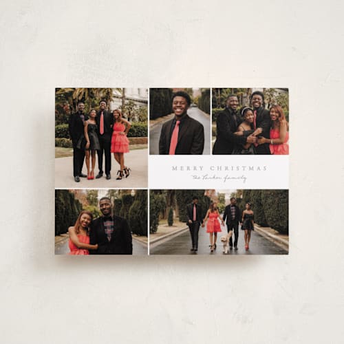 This is a ash petite holiday cards with standard by Brianne Larsen called simple five printing on recycled smooth signature in petite