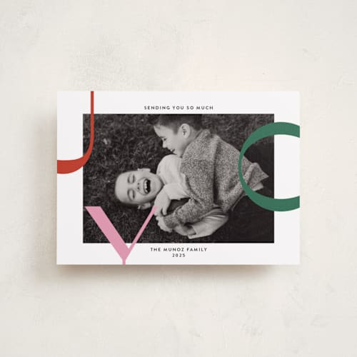 This is a holly petite holiday cards with standard by Annie Holmquist called big joy printing on recycled smooth signature in petite