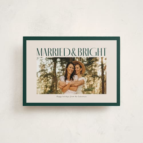 This is a spruce petite holiday cards with standard by Ekko Studio called married & bright printing on recycled smooth signature in petite