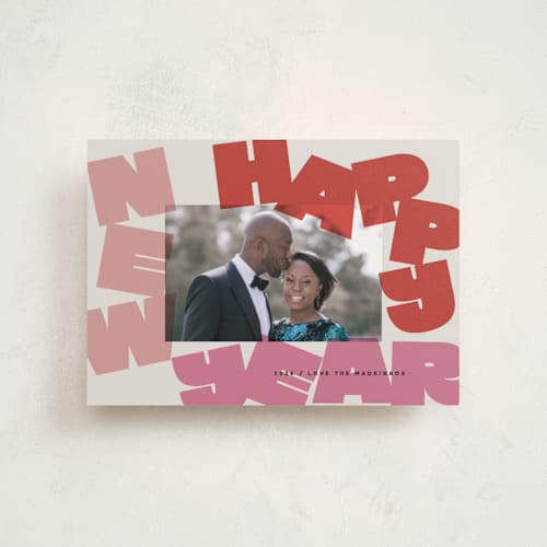 This is a gumdrop petite holiday cards with standard by Lori Wemple called fun new year printing on recycled smooth signature in petite