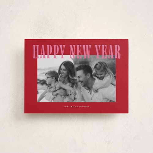 This is a ribbon candy petite holiday cards with standard by Wildfield Paper Co called happy holidays! printing on recycled smooth signature in petite