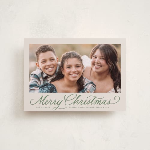 This is a fir petite holiday cards with standard by Everett Paper Goods called classically printing on recycled smooth signature in petite