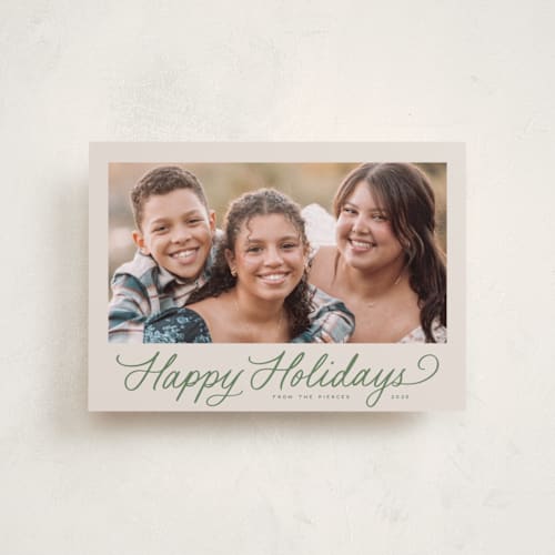 This is a fir petite holiday cards with standard by Everett Paper Goods called classically printing on recycled smooth signature in petite