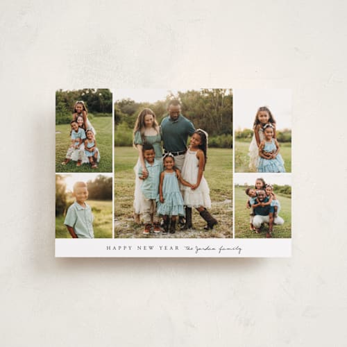 This is a snow petite holiday cards with standard by Angela Garrick called blessed five printing on recycled smooth signature in petite