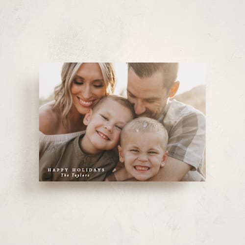 This is a cotton petite holiday cards with standard by Angela Thompson called simply printing on recycled smooth signature in petite