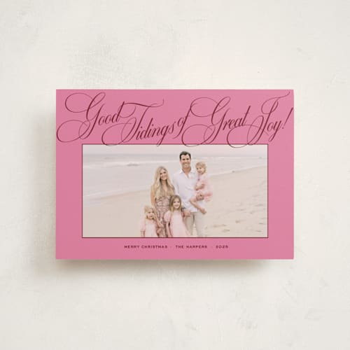 This is a gumdrop petite holiday cards with standard by Megan Davis called praline printing on recycled smooth signature in petite