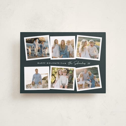 This is a lagoon petite holiday cards with standard by Jennifer Postorino called flicks printing on recycled smooth signature in petite