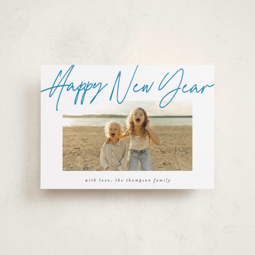 This is a sky petite holiday cards with standard by AK Graphics called cheerfilled printing on recycled smooth signature in petite