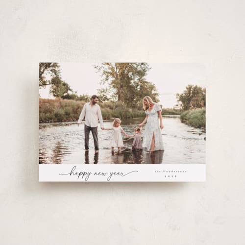 This is a snow petite holiday cards with standard by Christy Hy Lee called modernist printing on recycled smooth signature in petite