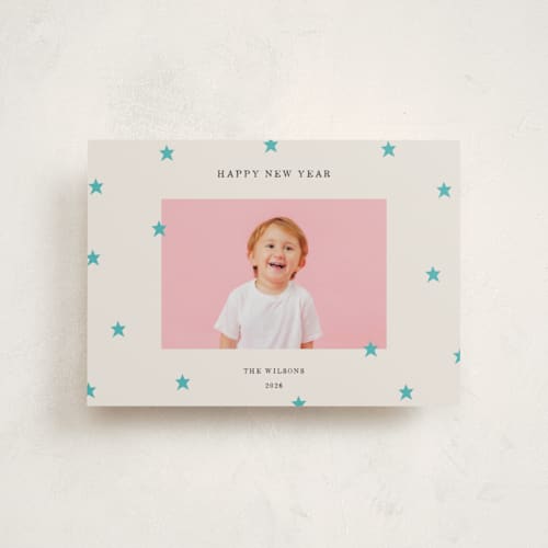 This is a frost petite holiday cards with standard by Kercia Jane called tiny star confetti printing on recycled smooth signature in petite